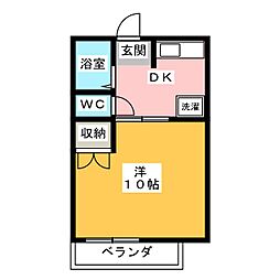 仲村ビル ワンルームの間取図画像