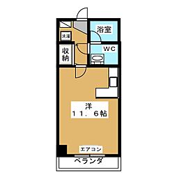 チハヤアネックス ワンルームの間取図画像