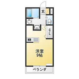 メゾンクレール3 ワンルームの間取図画像