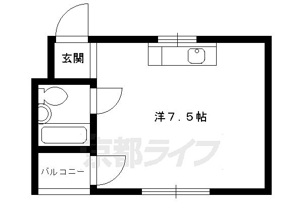 プラザクレバーIII 302｜京都府京都市北区平野桜木町(賃貸マンション1R・3階・18.00㎡)の写真 その2