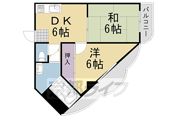 アイシェード桂 301｜京都府京都市西京区桂徳大寺北町(賃貸マンション2DK・3階・40.49㎡)の写真 その2