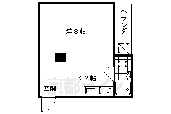 大鳳ハイツ 401｜京都府京都市中京区壬生東桧町(賃貸マンション1K・4階・19.39㎡)の写真 その2