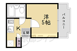 シャトレー藤井 ワンルームの間取図画像