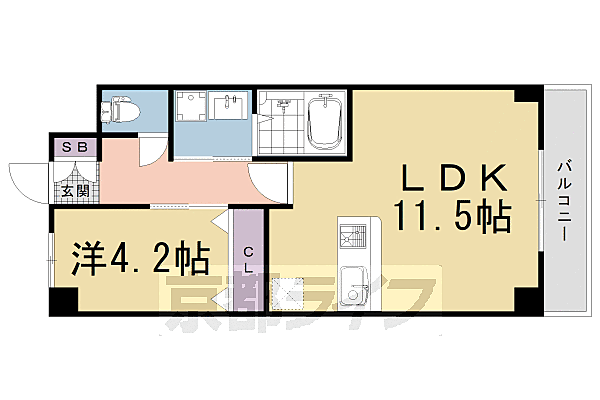 Ｐａｌａｃｉｏ西院 102｜京都府京都市右京区西院西田町(賃貸アパート1LDK・1階・40.05㎡)の写真 その2