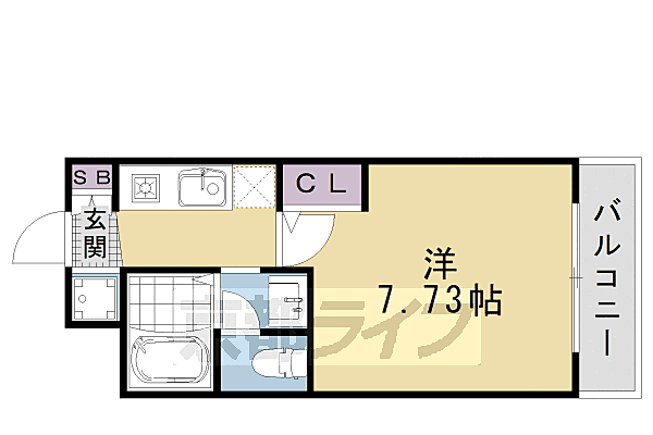 京都府京都市南区唐橋平垣町(賃貸マンション1K・2階・23.92㎡)の写真 その2