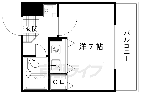 ロイヤルヒルズ鷹ヶ峯 408｜京都府京都市北区鷹峯黒門町(賃貸マンション1R・4階・20.00㎡)の写真 その2