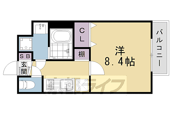 京都府京都市下京区七条御所ノ内中町(賃貸マンション1K・4階・25.91㎡)の写真 その2