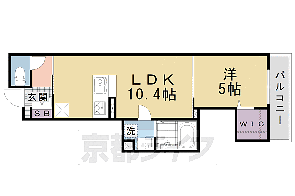 京都府京都市下京区西七条南衣田町(賃貸マンション1LDK・4階・39.00㎡)の写真 その2