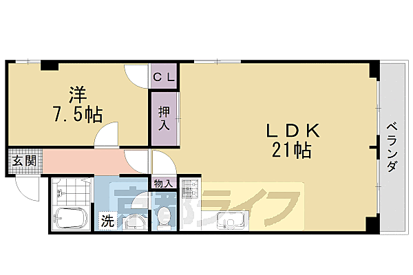 グランドール西大路 508｜京都府京都市下京区西七条掛越町(賃貸マンション1LDK・5階・60.00㎡)の写真 その2