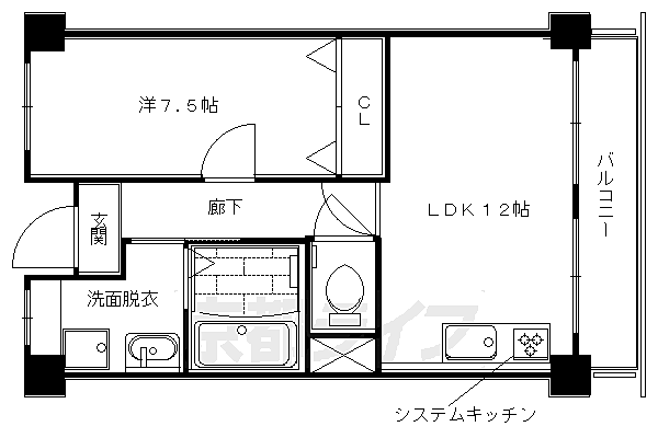 クエスト御池 503｜京都府京都市右京区山ノ内宮脇町(賃貸マンション1LDK・5階・46.02㎡)の写真 その2