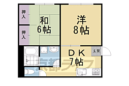 シャローム石田 1階2DKの間取り
