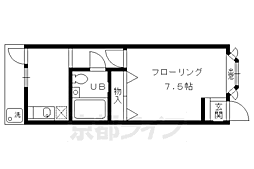 コーポ未麗妙心寺 1Kの間取図画像