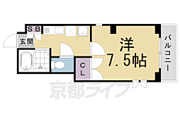 阪急京都本線 大宮駅 徒歩7分の賃貸マンション 4階1Kの間取り