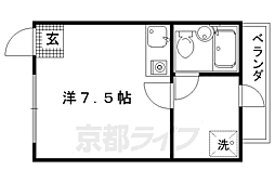 広島コーポ 1階ワンルームの間取り