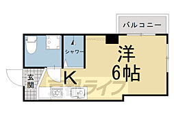 京都市営烏丸線 四条駅 徒歩5分の賃貸マンション 4階1Kの間取り
