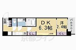 JR東海道・山陽本線 西大路駅 徒歩4分の賃貸マンション 3階1DKの間取り