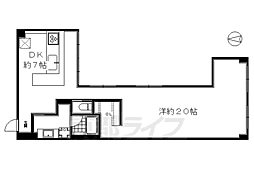 JR山陰本線 梅小路京都西駅 徒歩1分の賃貸マンション 5階1DKの間取り