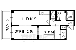 JR東海道・山陽本線 京都駅 徒歩14分の賃貸マンション 1階2LDKの間取り