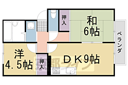 ＭＩＭＯＳＡ　ＧＡＲＤＥＮ　ＣＯＵＲＴ　壱番館 2階2LDKの間取り