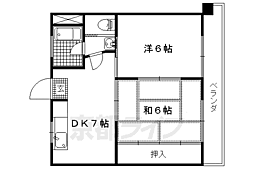蔭山ビル 2階2DKの間取り