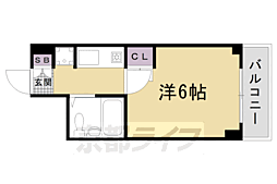 ＤＥＴＯＭ−1京都外大南 8階1Kの間取り