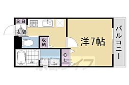 ＧＲＡＮＤ　ＣＡＳＡ　ＴＥＮＪＩＮＧＡＷＡ 2階1Kの間取り