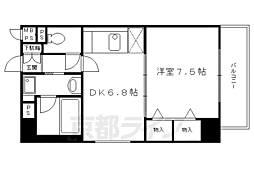 京都市営烏丸線 四条駅 徒歩10分の賃貸マンション 9階1DKの間取り