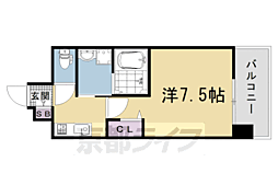 ベラジオ雅び京都西院II 1Kの間取図画像