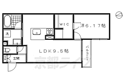 京阪本線 清水五条駅 徒歩10分の賃貸マンション 3階1LDKの間取り