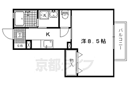 スプリング大将軍 207 2階1Kの間取り