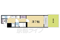 アドバンス京都烏丸町 1Kの間取図画像