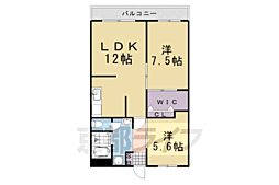 エバーグリーン嵐山 2LDKの間取図画像