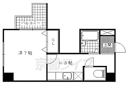 ヤマシナアーバンコテージ 1Kの間取図画像
