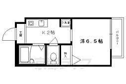 ハーベスト宝ケ池 1Kの間取図画像