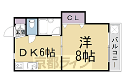 サンロイヤル 1DKの間取図画像
