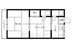 コーポ藤本 2Kの間取図画像