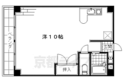 中書島第4ハッコーハイツ ワンルームの間取図画像