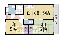 ロイヤルパレス馬堀 2DKの間取図画像