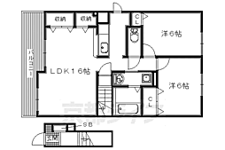 アルモニー京田辺 2LDKの間取図画像