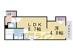 Bellezza等持院1 1LDKの間取図画像
