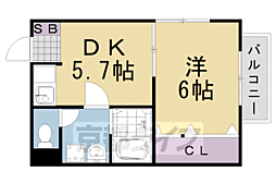 プチ・ブリンダル 1DKの間取図画像