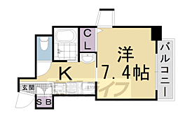 KDXレジデンス西院 1Kの間取図画像