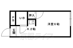 明瑞 1Kの間取図画像