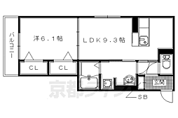 アイル宇治大久保 1LDKの間取図画像