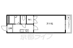 マーキュリー北白川 1Kの間取図画像