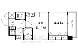 ベラジオ京都一乗寺2 1DKの間取図画像
