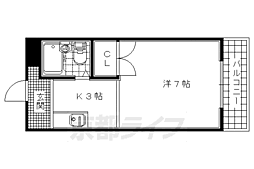 H・R・Kレジデンス 1Kの間取図画像