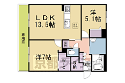 グランドルフ 2LDKの間取図画像