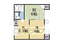 ハイツ百々 2DKの間取図画像