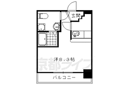 グランドーリア西院 ワンルームの間取図画像